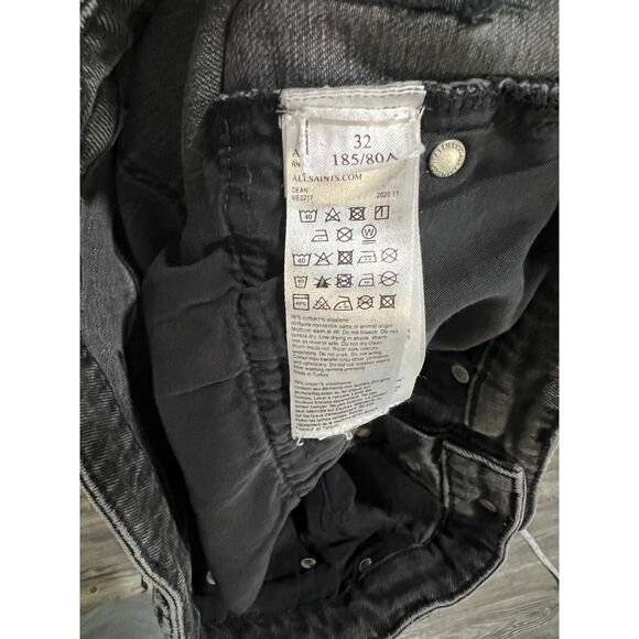 Allsaints Mens Jeans Dean Size 32 x 26 Cropped - Picture 4 of 9